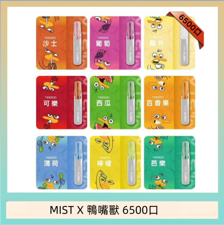 MIST X 鴨嘴獸 6500口 MIST X 鴨嘴獸 6500口一次性拋棄式電子煙|陶瓷芯更穩定